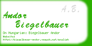 andor biegelbauer business card